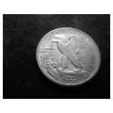 1945 D Walking Liberty Silver Half  Dollar BU