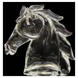 Vilca Italy Signed Glass Horse Bust Sculpture