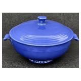 Vintage Fiesta Ware Cobalt Blue Dinnerware Set with Casserole, Plates, Bowls, Cups and Shakers