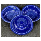 Vintage Fiesta Ware Cobalt Blue Dinnerware Set with Casserole, Plates, Bowls, Cups and Shakers