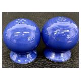 Vintage Fiesta Ware Cobalt Blue Dinnerware Set with Casserole, Plates, Bowls, Cups and Shakers