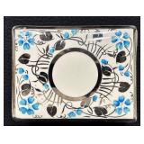 Vintage Empire Porcelain Cigarette Box / Trinket Box and Ashtray Set with Silver Luster and Blue Floral Design England