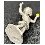Hudson Pewter Walli Ortman Tennis and Vintage Walli Ortan Skateboarder Figurines Set