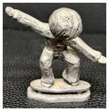 Hudson Pewter Walli Ortman Tennis and Vintage Walli Ortan Skateboarder Figurines Set