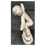 Hudson Pewter Walli Ortman Tennis and Vintage Walli Ortan Skateboarder Figurines Set