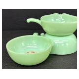 Set of 3 Vintage Fire-King Jadeite Skillet Batter Bowls by Anchor Hocking