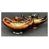 Pair of Vintage Peters and Reed Aladdin Style Pottery Vases, No. 332