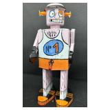 KO Fighter Bot 12-Inch Tin Wind-Up Robot with Box - Missing Key