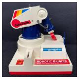 Vintage Radio Shack Armatron Mobile Robot and Robotic Banker Coin Bank Set