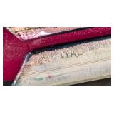 Vintage Italian 800 Sterling Lipstick Case- Ornate Engraved Silver Case with Green Cabochon