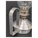 Vintage Hurricane Oil Lamp - 15 in Tall, 4.5 in Base Diameter, Clear Glass Chimney