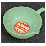 Two Vintage Fire King Jadeite Single Spout Skillet Bowls