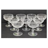 Set of Nine Waterford Colleen Crystal Champagne Glasses