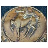 Sagittarius Copper Embossed Tin Medallion - Wall Plaque, Vintage