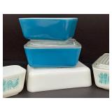 Pyrex Butterprint Rooster Pattern Set – Vintage White & Teal (5-Piece)