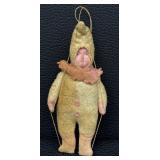 Antique Cloth Doll - Cotton-Spun Fabric, Hooded Cone Outfit - Wear as Shown