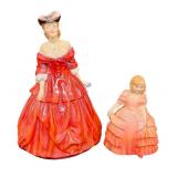Royal Doulton Vivienne Rose HN 1368 Porcelain Figurine and Royal Doulton Rose Porcelain Figurine