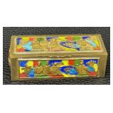 Vintage Chinese Cloisonné Enamel Brass Stamp Box