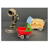 Ohio Art Co. Tin Toy Prams - 3-Piece Vintage Lot