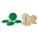 Vintage Fiesta Plates - Genuine Homer Laughlin HLC USA - 3 Dinner Plates, 4 Salad Plates, 5 Bread Plates