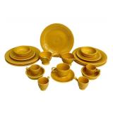 Vintage Fiesta Homer Laughlin Genuine Fiesta USA Vintage Yellow Dinnerware Set - 7 Dinner Plates