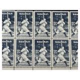 US 20c Babe Ruth Baseball Stamp Panel - 1983 USPS Sheet