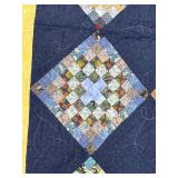 Carolina Quilters Vintage Patchwork Quilt - Machine-Quilted Diamond-Block Design