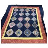 Carolina Quilters Vintage Patchwork Quilt - Machine-Quilted Diamond-Block Design