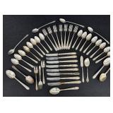 Rogers XII Overlaid Silver Plate Flatware Set - 44-Piece with Wooden Box