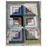 Vintage Log Cabin Quilt Blocks & Panels - Patchwork Pieces, Assorted Sizes