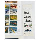 USPS New Classic American Aircraft Stamp Sheet + All Aboard! Train Sheet + Ship-Themed Strip
