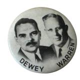 Vintage Dewey-Warren Campaign Button - 1948