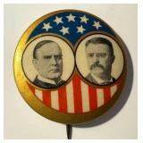 Antique Whitehead & Hoag Co. McKinley & Roosevelt Pin
