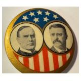 Antique Whitehead & Hoag Co. McKinley & Roosevelt Pin