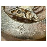 Vintage 14K Gold Menorah Charm with Purple Gem & Two Pearls