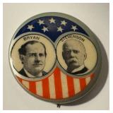 Antique Bryan & Stevenson Campaign Button - 1896 Newark