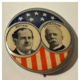 Antique Bryan & Stevenson Campaign Button - 1896 Newark