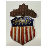 Antique McKinley Presidential Campaign Pin-Back Badge / Antique 13 Star McKinley Pinback Badge Medal