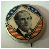Antique Whitehead & Hoag Co. William Jennings Bryan Presidential Campaign Pinback