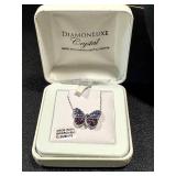 Sterling Silver Butterfly Necklaces - Swarovski Elements