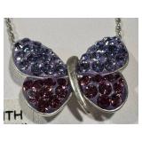 Sterling Silver Butterfly Necklaces - Swarovski Elements