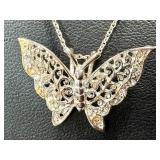 Sterling Silver Butterfly Necklaces - Swarovski Elements