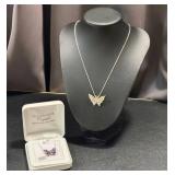 Sterling Silver Butterfly Necklaces - Swarovski Elements