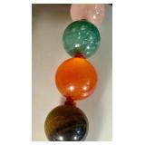 Vintage Beaded Necklace - Carnelian, Tiger