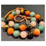 Vintage Beaded Necklace - Carnelian, Tiger