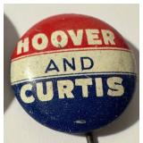 Vintage Hoover & Curtis Political Campaign Button Pair - 1928