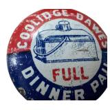 Antique Coolidge-Davis Full Dinner Pail Campaign Pin-Back / Button