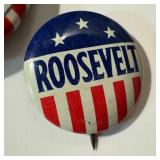 Vintage Roosevelt Pinbacks (Lot of 5) - FDR Campaign Buttons