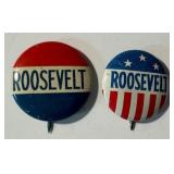 Vintage Green Duck Co. Roosevelt Campaign Pinbacks Pair