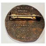 Vintage Robert M. La Follette & Burton K. Wheeler Bronze Embossed Lapel Pin